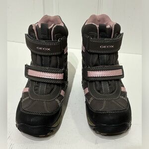 Geox Kids' Black  Gray and Pink Winter Boots